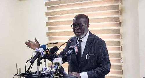 Mr Thomas W. Bello, Chairman of the Soya Value Chain Association of Ghana, addressing the media